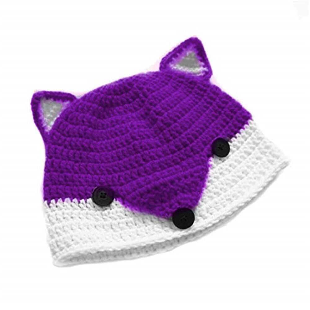 5610 Handmade Knit Funny Fox Ear Hat Winter Halloween Custome Beanie